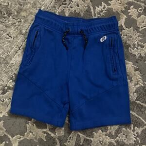 GAP Kids Blue Athletic Shorts Size S 6-7 Drawstring Zip Pocket Cotton Blend